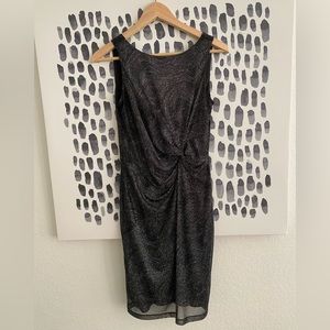 Black Glitter Calvin Klein Sleeveless Mini Dress